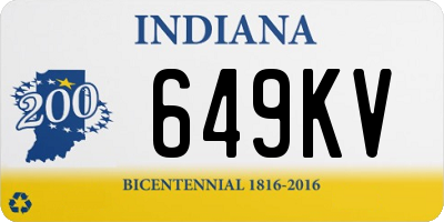 IN license plate 649KV