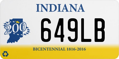 IN license plate 649LB