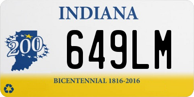 IN license plate 649LM