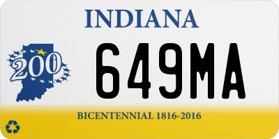 IN license plate 649MA