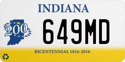 IN license plate 649MD