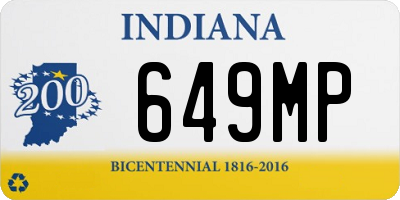 IN license plate 649MP