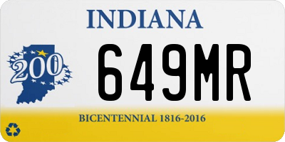 IN license plate 649MR