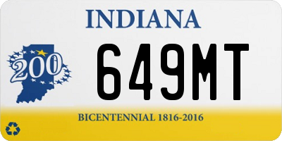 IN license plate 649MT