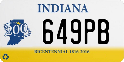 IN license plate 649PB