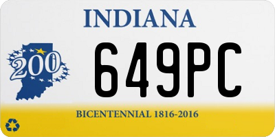 IN license plate 649PC