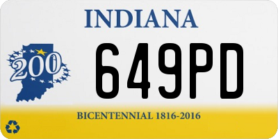 IN license plate 649PD