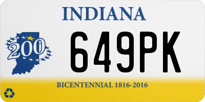 IN license plate 649PK