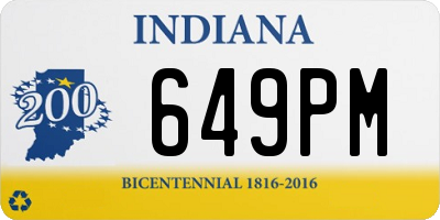 IN license plate 649PM