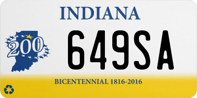 IN license plate 649SA