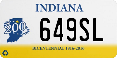 IN license plate 649SL