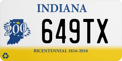 IN license plate 649TX