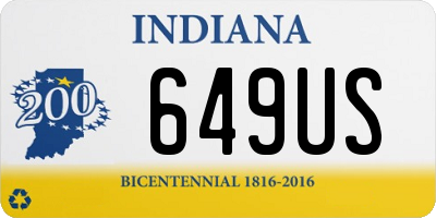 IN license plate 649US