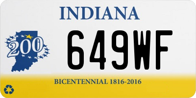 IN license plate 649WF