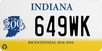 IN license plate 649WK