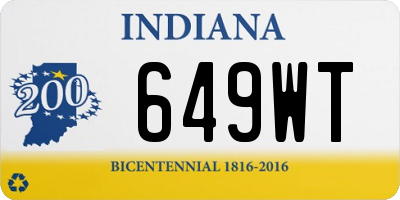 IN license plate 649WT