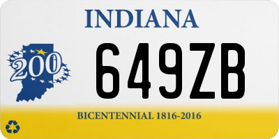 IN license plate 649ZB