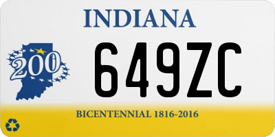 IN license plate 649ZC