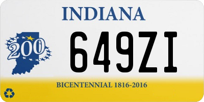 IN license plate 649ZI