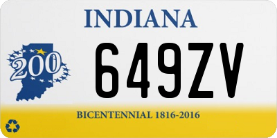 IN license plate 649ZV