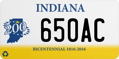 IN license plate 650AC