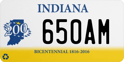 IN license plate 650AM