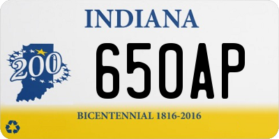 IN license plate 650AP