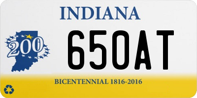 IN license plate 650AT