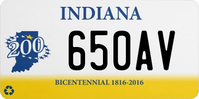 IN license plate 650AV