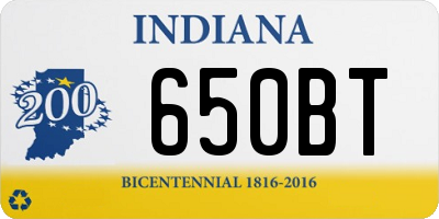 IN license plate 650BT