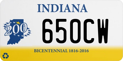 IN license plate 650CW