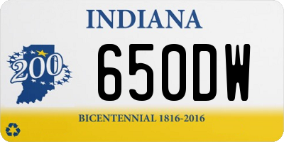 IN license plate 650DW