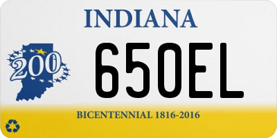 IN license plate 650EL