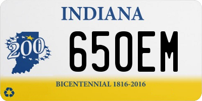 IN license plate 650EM