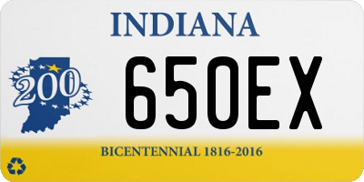 IN license plate 650EX