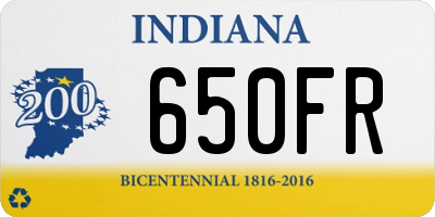 IN license plate 650FR