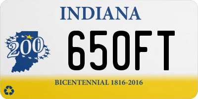 IN license plate 650FT