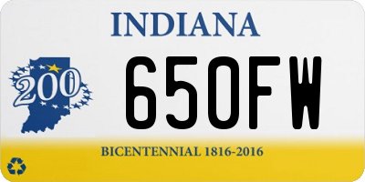 IN license plate 650FW