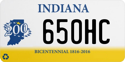 IN license plate 650HC