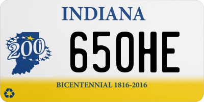 IN license plate 650HE