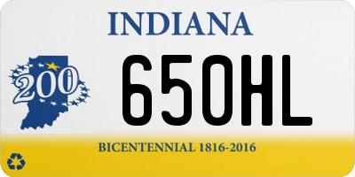 IN license plate 650HL