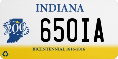 IN license plate 650IA