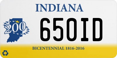 IN license plate 650ID