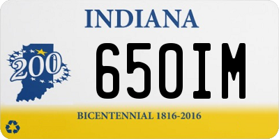 IN license plate 650IM