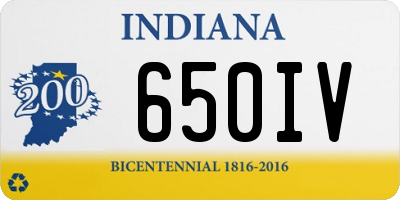 IN license plate 650IV