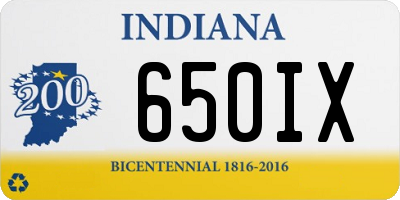 IN license plate 650IX