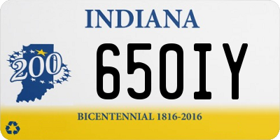 IN license plate 650IY