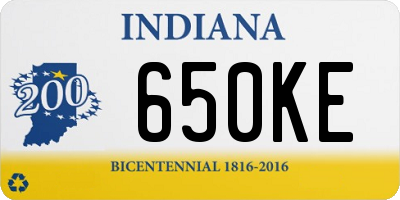 IN license plate 650KE