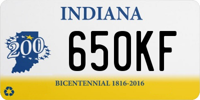 IN license plate 650KF