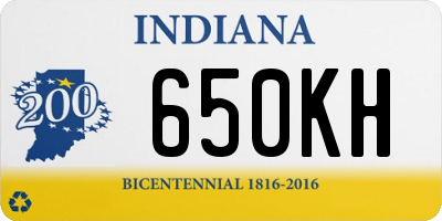 IN license plate 650KH